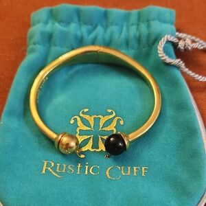 Rustic Cuff Gold and Black Bracelet